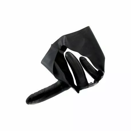 Toyz4lovers Latex Strap-On Slip Met 3 Dildo's -Realistische Dildo's Winkel bestseller slip with strap on in latex 2 for me 1 for you